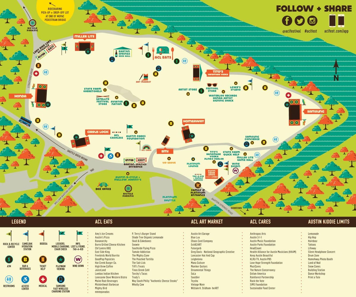 mapa de Austin ACL festival