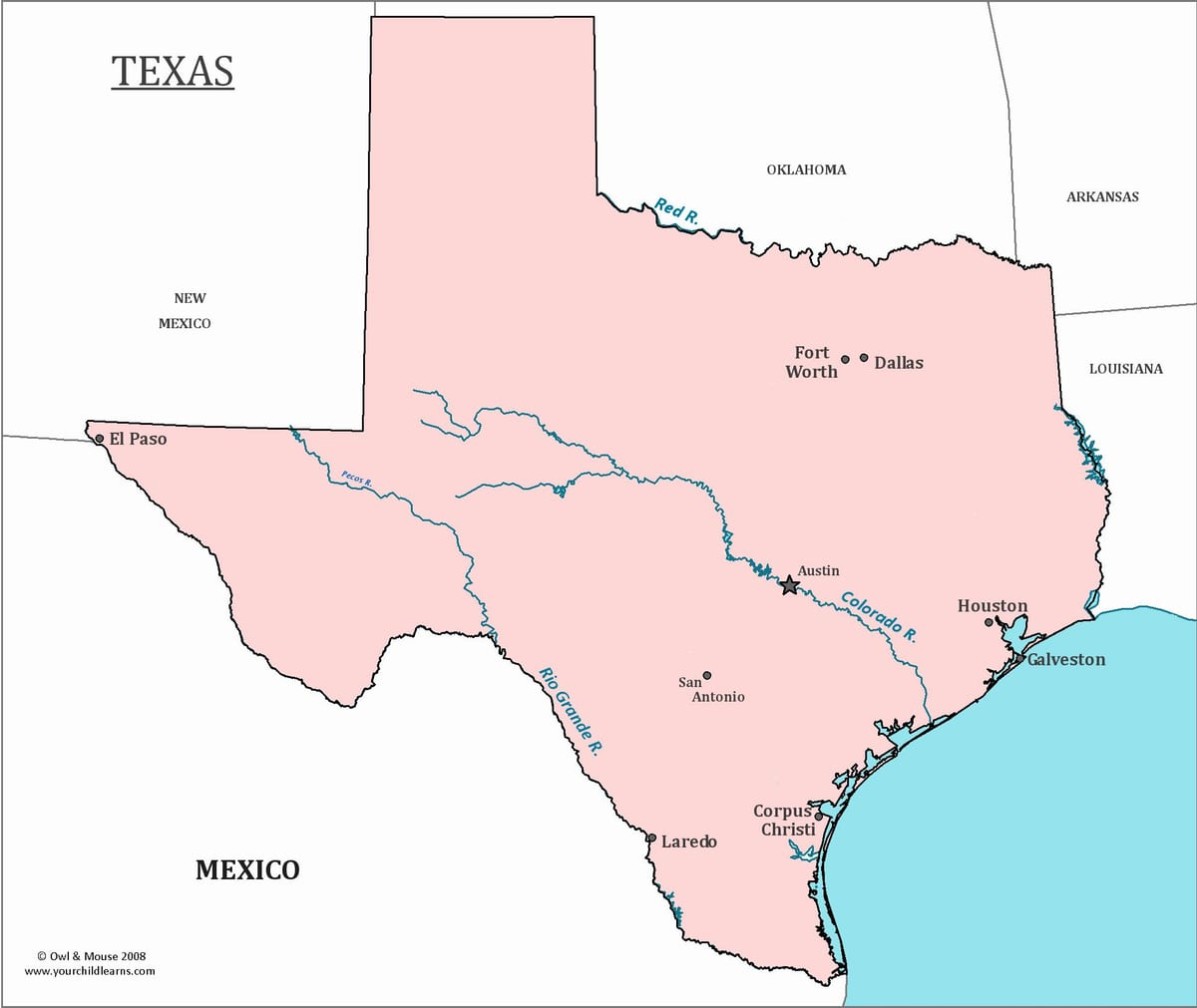 Austin, texas num mapa