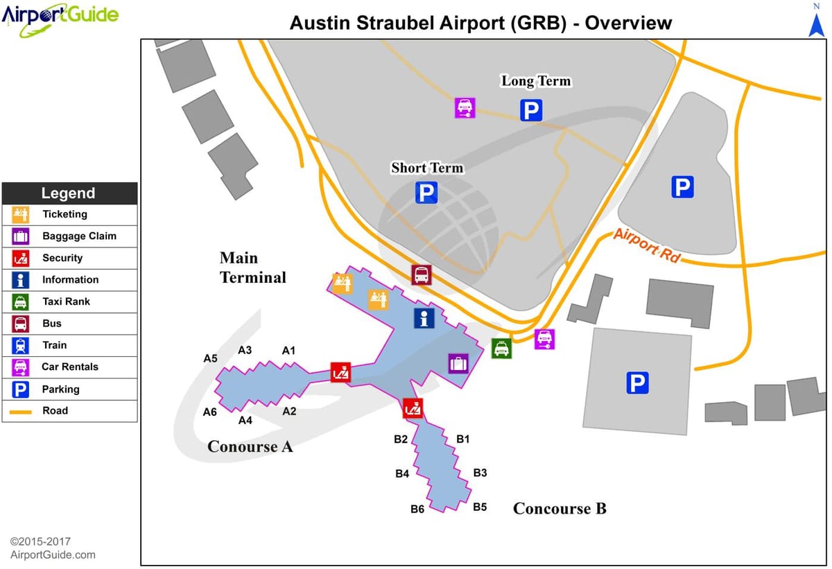 Austin mapa do aeroporto de terminal