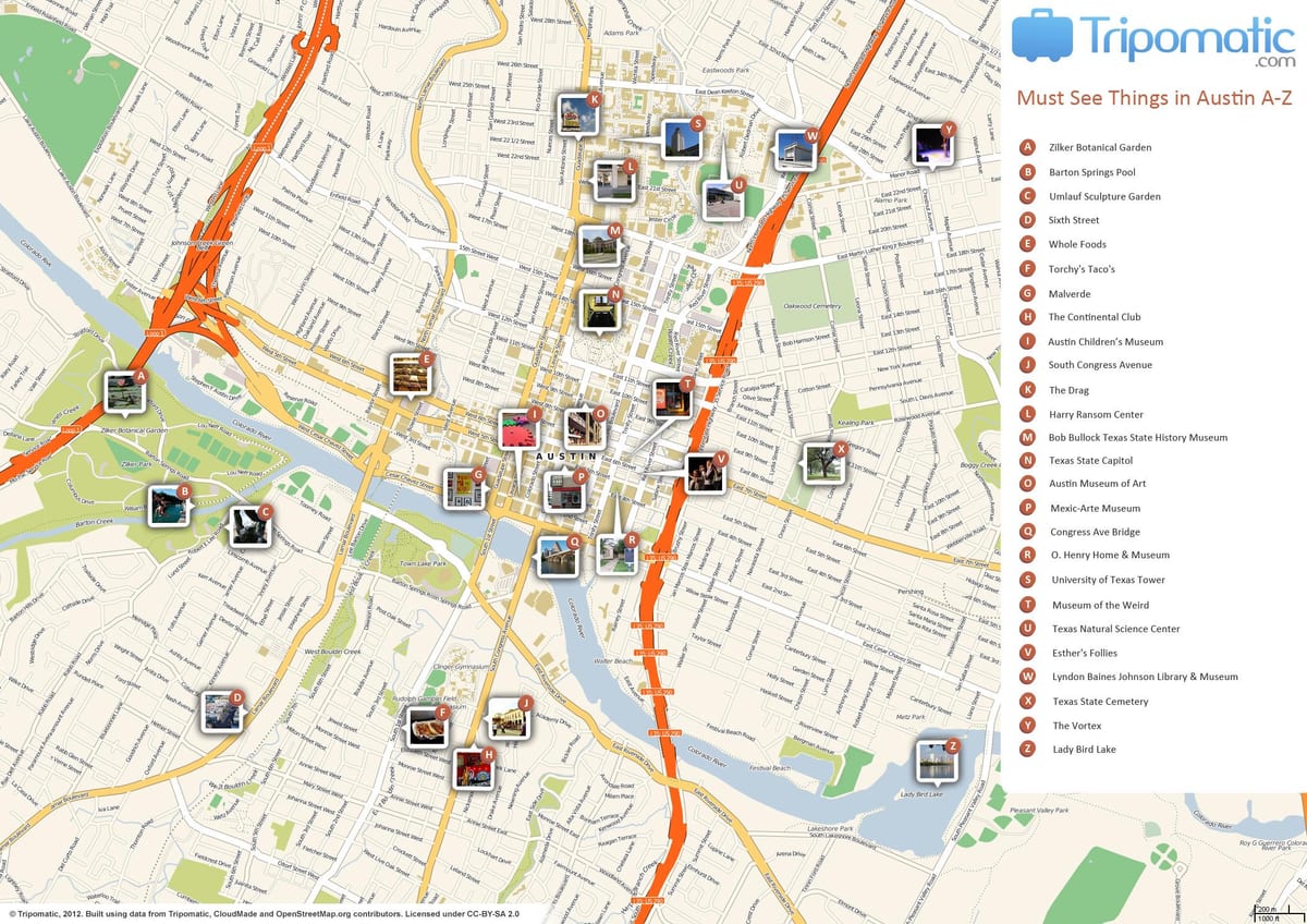 Austin atrações mapa