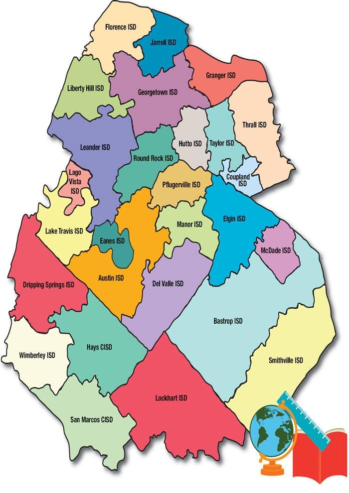 Austin area school district mapa