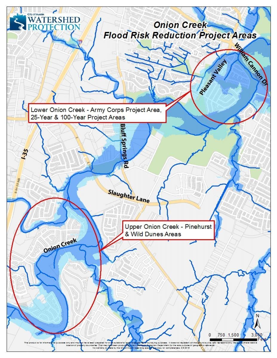 Austin planície aluvial mapa