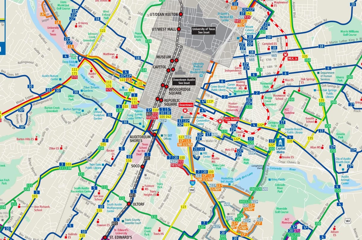 Austin transporte público mapa