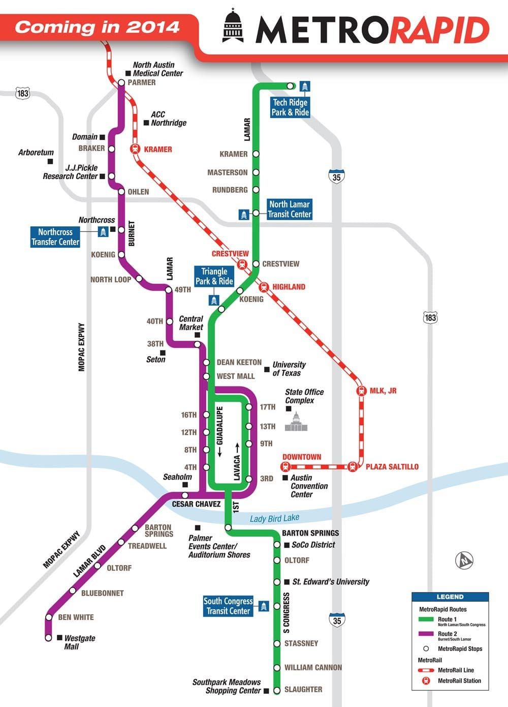 metro mapa de Austin