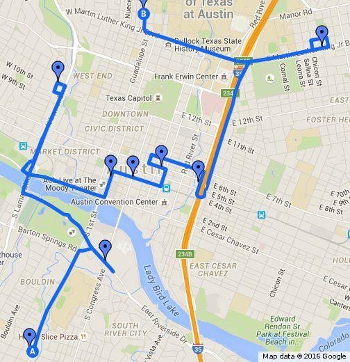 mapa de Austin murais
