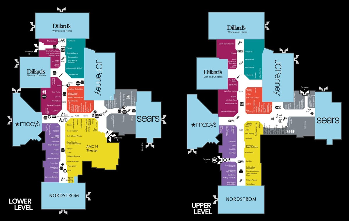 mapa de barton creek mall