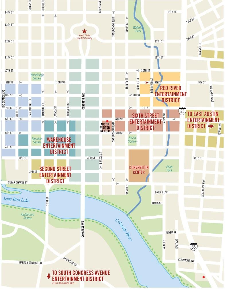 Austin rua 6 mapa
