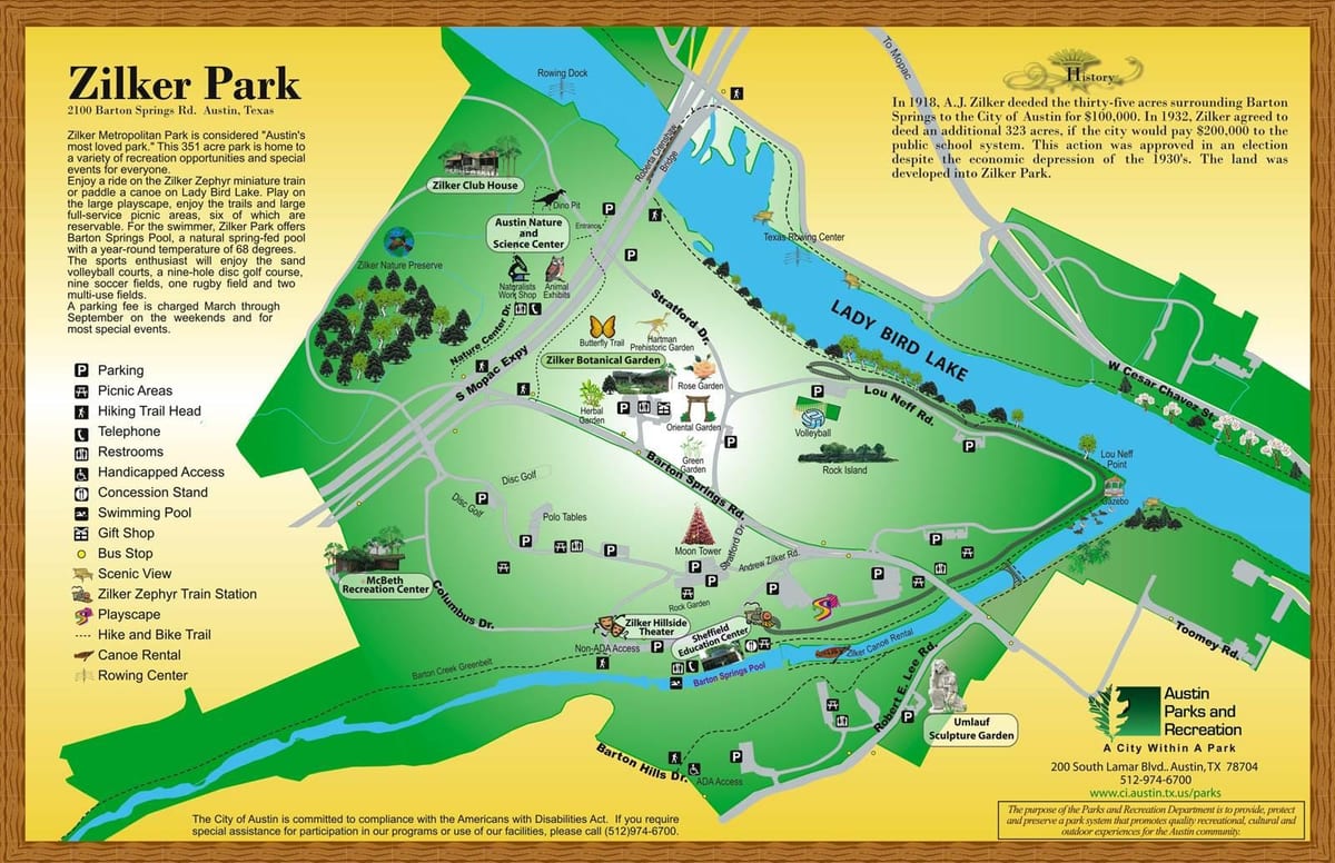 mapa do Zilker park