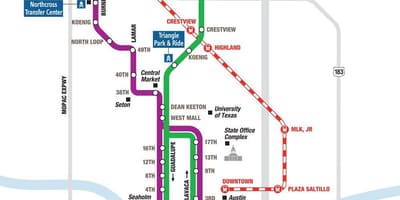 Metro mapa de Austin