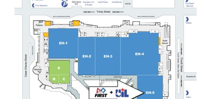 Mapa do centro de convenções de Austin